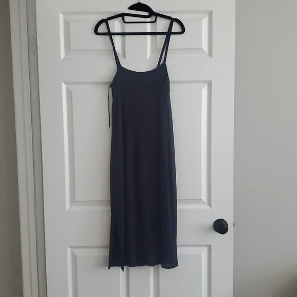 Express Navy Blue Midi Bodycon Dress Womens Size M - Picture 2 of 5